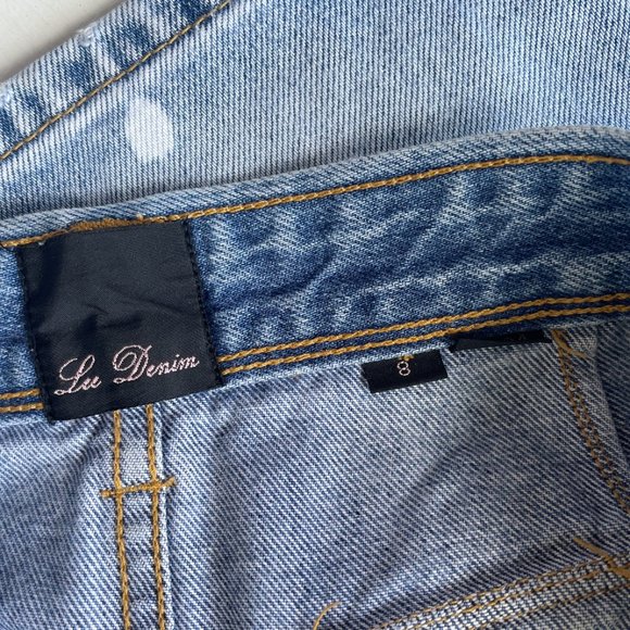 VINTAGE LEE JEANS LE DENIM MINI SKIRT - Picture 2 of 3